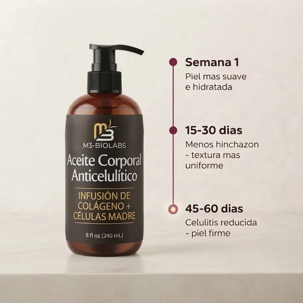 M3 BIOLABS - Aceite Corporal de Triple Acción | Celulitis · Estrías · Flacidez